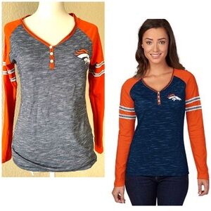 Majestic Denver Broncos Henley Long Sleeve - S